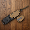 ESEE Model 3 Fixed Knife 3.75" Black Powder Coated Part Serrated 1095HC Steel Blade Micarta Handle 3SMMB