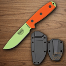 ESEE Model 4 Fixed Knife 4.5" Green Powder Coated 1095HC Steel Blade Orange G10 Handle 4PVG