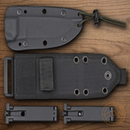 ESEE Model 4 Fixed Knife 4.5" Desert Tan Powder Coated Part Serrated 1095HC Steel Blade OD Green Micarta Handle 4SMBDT