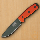 ESEE Model 4 Fixed Knife 4.5" Foliage Green Powder Coated Part Serrated 1095HC Steel Blade Orange G10 Handle 4SMBOD