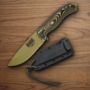 ESEE Model 5 Fixed Knife 5.25" Dark Earth Powder Coated 1095HC Steel Blade Black And Coyote Brown 3D Machined G10 Handle 5PDE0005