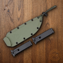 ESEE Model 6 Fixed Knife 5.75" Black Powder Coated Part Serrated 1095HC Steel Blade Linen Micarta Handle 6SOD