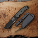ESEE Model 6 Part Fixed Knife 5.75 1095HC Steel Blade Black Linen Micarta Handle
