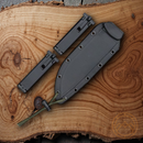 ESEE Model 6 Part Fixed Knife 5.75 1095HC Steel Blade Black Linen Micarta Handle