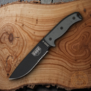 ESEE Model 6 Part Fixed Knife 5.75 1095HC Steel Blade Black Linen Micarta Handle