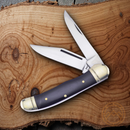 Frost Cutlery Hunter Pocket Knife Stainless Steel Blades Buffalo Horn Handle
