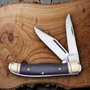 Frost Cutlery Hunter Pocket Knife Stainless Steel Blades Buffalo Horn Handle