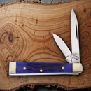 Frost Cutlery Baby Doc Pocket Knife Stainless Steel Blades Blue Pick Bone Handle