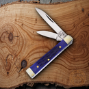 Frost Cutlery Baby Doc Pocket Knife Stainless Steel Blades Blue Pick Bone Handle