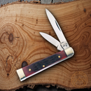 Frost Cutlery Baby Doc Pocket Knife Stainless Steel Blades Red Pick Bone Handle