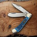 Frost Cutlery Blackhills Pocket Knife Stainless Blades Blue Pick Bone Handle