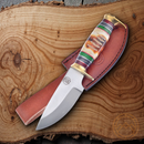 Frost Cutlery Fixed Knife 4.5" Stainless Steel Blade Torched Bone/Wood Handle