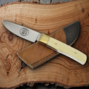 Frost Cutlery Little Fox Fixed Knife 3.5" Stainless Full Blade White Bone Handle