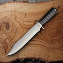 Fox-N-Hound Fixed Knife 11" Stainless Steel Bowie Blade Black Pakkawood Handle
