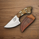 Fox-N-Hound Fixed Knife 3.12" Stainless Steel Full Tang Blade Stag / Wood Handle