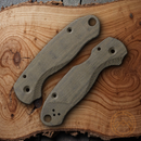 Flytanium Lotus Green Canvas Micarta Handle Scales For Spyderco Para 3 Knife