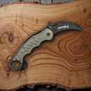 Fox Linerlock Folding Knife 3" Bohler N690 Steel Blade Green Micarta Handle