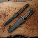 Fox Fairbairn Skyes Fixed Knife 6.63" N690 Steel Blade Sculpted Walnut/Wood Handle