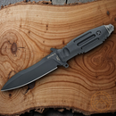 Fox Mars Sputnik Fixed Knife 5.25" Bohler N690 Steel Blade Black Forprene Handle