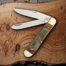 Frost Cutlery Trapper Pocket Knife Mirror Finish Stainless Steel Blades Ram's Horn Handle