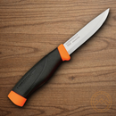 MORA Companion Pinpack fixed knife 4" Stainless Steel Blade Black/Orange Rubberized Handle