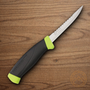 MORA Fishing Kitchen knife 4" Stainless Steel Blade Black/Green Rubberized Handle