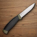 MORA Companion Military fixed knife 4" Stainless Steel Blade Black/Green Rubberized Handle