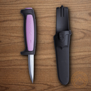 MORA Precision fixed knife 2.3/4" Stainless Steel Blade Purple/Gray Polypropylene/Rubberized Handle