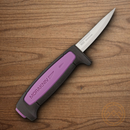 MORA Precision fixed knife 2.3/4" Stainless Steel Blade Purple/Gray Polypropylene/Rubberized Handle