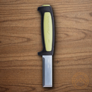 MORA Chisel fixed knife 2.7/8" Carbon Steel Blade Green/Gray Polypropylene/Rubberized Handle