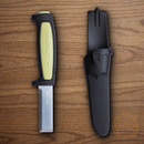 MORA Chisel fixed knife 2.7/8" Carbon Steel Blade Green/Gray Polypropylene/Rubberized Handle