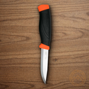 MORA Companion fixed knife 4" Carbon Steel Blade Black/Orange Rubberized Handle