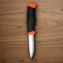 MORA Companion fixed knife 4" Carbon Steel Blade Black/Orange Rubberized Handle