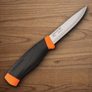MORA Companion fixed knife 4" Carbon Steel Blade Black/Orange Rubberized Handle