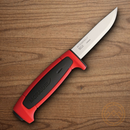 Mora Basic 511 Fixed Knife 3.5" Carbon Steel Blade Black/Red Polypropylene Handle