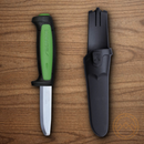 Mora Safe Pro Fixed Knife 3" Carbon Steel Blade Black/Green Synthetic Handle