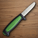 Mora Safe Pro Fixed Knife 3" Carbon Steel Blade Black/Green Synthetic Handle