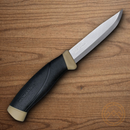Mora Companion Fixed Knife 4" Stainless Steel Blade Desert tan/Black Polypropylene/Rubber Handle