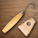 Mora Hook 164 Left Fixed Knife 2" Stainless Steel Blade Birch Wood Handle