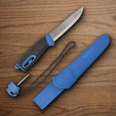 Mora Companion Fixed Knife 4" Stainless Steel Blade Blue/Black Polymer/TPE Handle