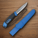 Mora Companion Fixed Knife 4" Stainless Steel Blade Blue/Black Polymer/TPE Handle