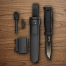 Mora Garberg w Fixed Knife 4.25" DLC Steel Blade Black Polymer Handle
