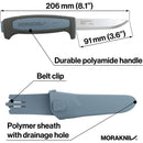 Mora Basic 511 Fixed Knife 3.5" Carbon Steel Blade Blue/Gray Polypropylene Handle