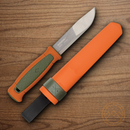Mora Kansbol Fixed Knife 4.25" Stainless Steel Blade Orange/Green Polymer Handle