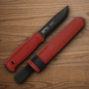 Mora Garberg Fixed Knife 4.25" Carbon Steel Blade Red Polymer Handle