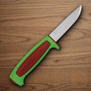 Mora Basic 546 Fixed Knife 3.5" Stainless Steel Blade Green/Red Polypropylene Handle