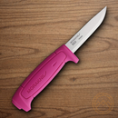 Mora Basic 511 Fixed Knife 3.5" Carbon Steel Blade Pink Polypropylene Handle