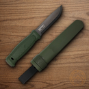Mora Garberg Fixed Knife 4.25" DLC Carbon Steel Blade Green Polyamide Handle