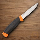 Mora Companion Fixed Knife 4" Stainless Steel Blade Black/Orange Rubberized Handle