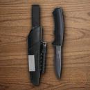 Mora Bushcraft Fixed Knife 4 1/8" Carbon Steel Blade Black Rubberized Handle